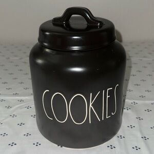 Rae Dunn Black Cookie Storage Jar